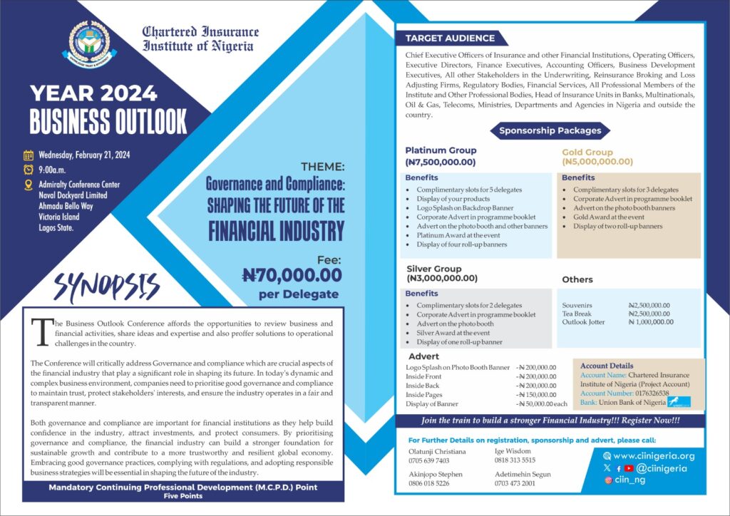 2024 BUSINESS OUTLOOK CHARTERED INSURANCE INSTITUTE OF NIGERIA